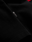 Men's fitted polo shirt with two-tone stripes - black V2 OM-POSS-0127