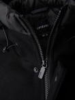 Men's insulated coat with hood and concealed zipper - black V1 OM-COWC-0110