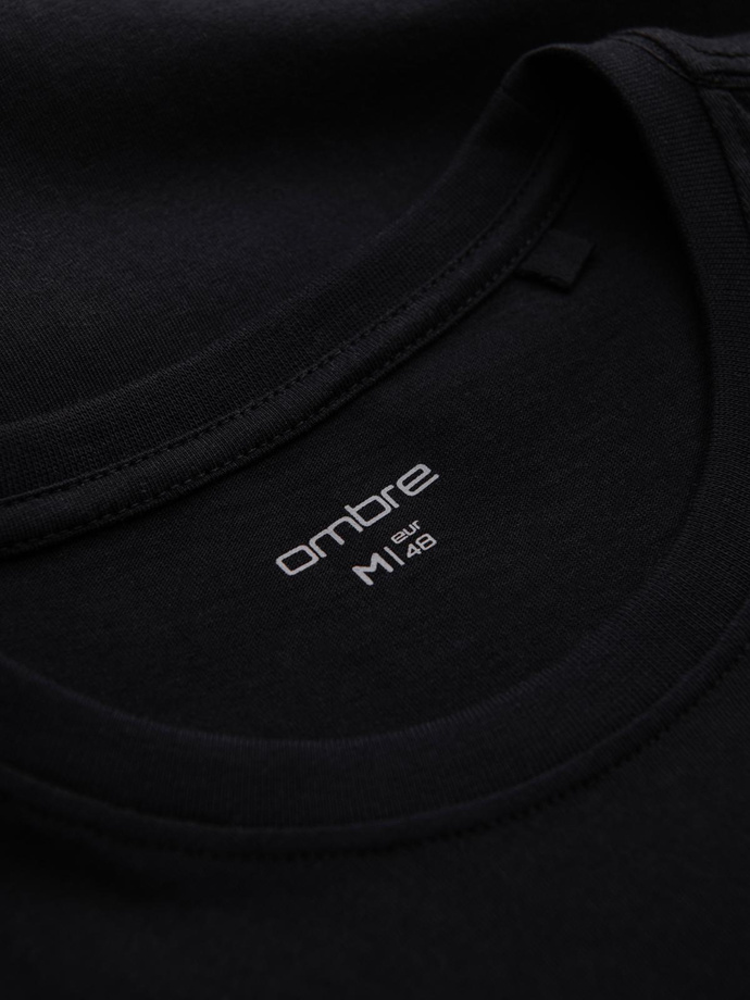 Men's college print cotton t-shirt - black V2 OM-TSPT-0137