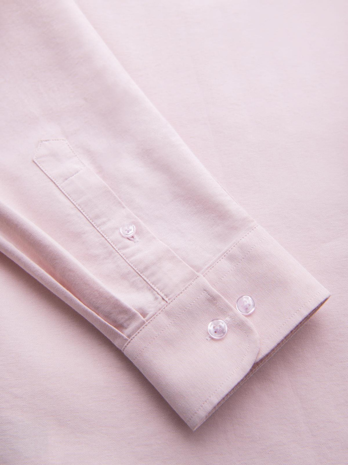 Cotton pastel men's oxford shirt - light pink V1 OM-SHOS-0183