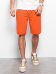 Men's sweat shorts trimmed with piping - orange V5 W360