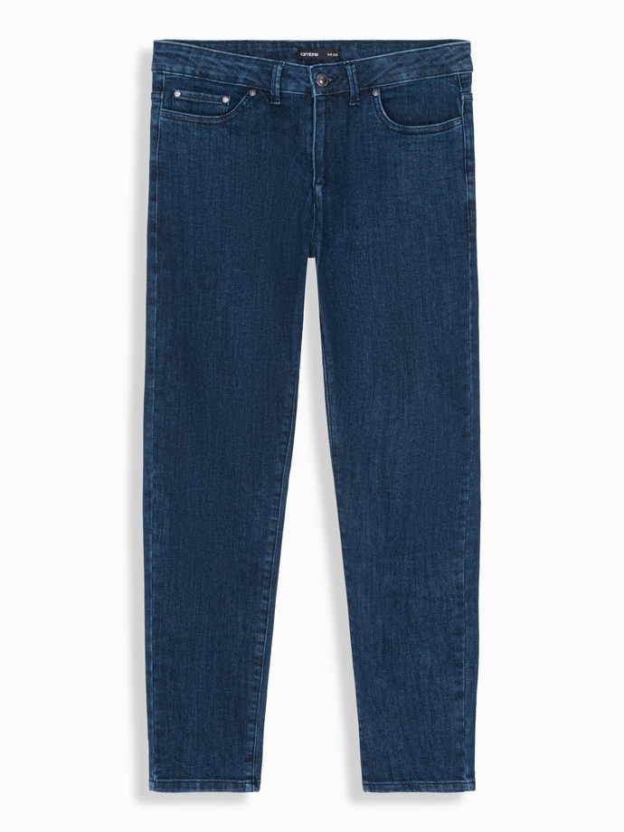 Classic men's SLIM FIT jeans with elastane - dark blue V3 OM-PADP-0216