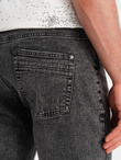 Men's denim shorts with rolled up legs - gray V3 OM-SRDS-0134