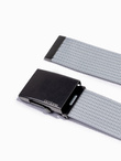 Men's belt with metal buckle - grey A376