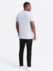 Men's casual t-shirt with pocket patch - blue V9 OM-TSCT-0109
