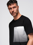 Men's cotton t-shirt with graphic print - black V2 OM-TSPT-0246
