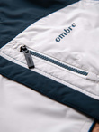 Lightweight colorful men's sports jacket with fleece - brown and navy blue V1 OM-JANP-0194