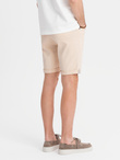 Men's denim classic shorts with rolled up leg - cream V2 OM-SRDS-0162