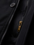 Elegant men's parka with cargo pockets and hood - black V1 OM-JAPJ-0287