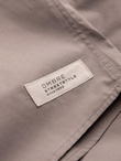 Men's short sleeve shirt with Cuban collar - dark beige V3 OM-SHSS-0168