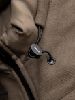 Men's insulated coat with hood and concealed zipper - black V1 OM-COWC-0110