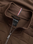 Lightweight unzipped men's jacket with quilted front - brown V3 OM-JANP-0193
