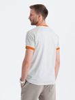 Men's reglan cotton t-shirt - gray and white V2 S1623
