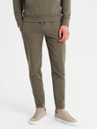 Men's sweatshirt set hoodie + sweatpants - olive V4 Z107 