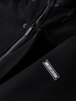 Men's insulated coat with hood and concealed zipper - black V1 OM-COWC-0110