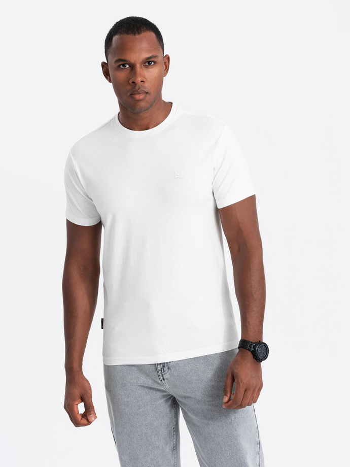 Set of men's t-shirts with round neckline - white/navy/black V2 Z102