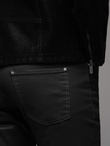 Men's waxed denim SLIM FIT pants - black V3 OM-PADP-0149