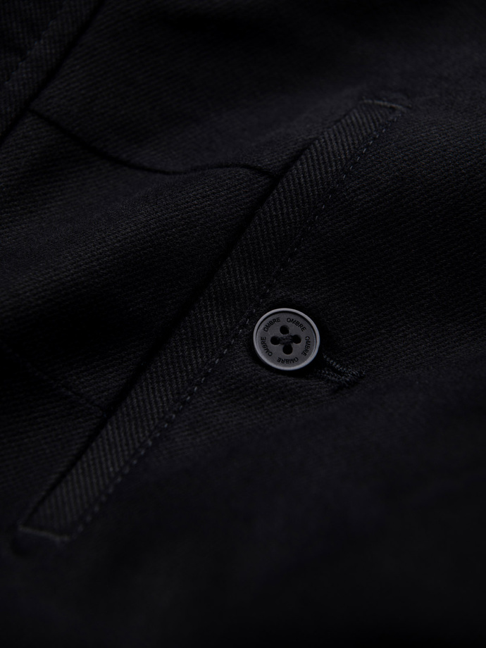 Spodnie męskie chino SLIM FIT z  delikatną teksturą - czarne V5 OM-PACP-0190