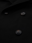 Elegancki płaszcz męski trencz SLIM FIT z paskiem – czarny V2 OM-COSC-0126