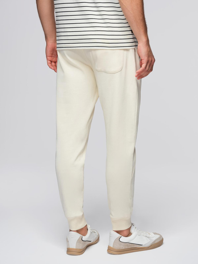 Men's jogger sweatpants - cream V11 OM-PABS-0173
