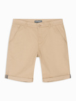 Classic men's chino shorts with rolled up leg - beige V11 OM-SRCS-0197