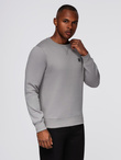 Unbuttoned men's sweatshirt with stand-up collar and hood - black V1 OM-SSZP-0216