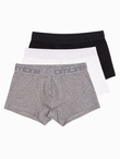 Men's cotton boxer shorts with logo - 3-pack mix V2 OM-UNBO-0105