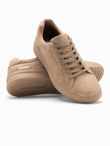 Unisex casual men's eco nubuck shoes - light brown V1 OM-FOCS-0151
