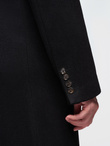 Men's coat with asymmetrical fastening and high collar - light brown V4 OM-COWC-0120