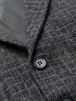 Elegancka kamizelka męska w kratkę z klapami – czarna V3 OM-BLZV-0110