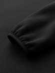 Men's lightweight jacket of combined materials with hood and decorative quilting - black V5 OM-JANP-0160 