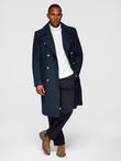 Men's insulated coat with hood and concealed zipper - black V1 OM-COWC-0110