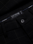 Men's pants with a classic cut in a delicate check - black V5 OM-PACP-0187