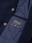 Men's classic single-breasted coat - navy blue V1 C432