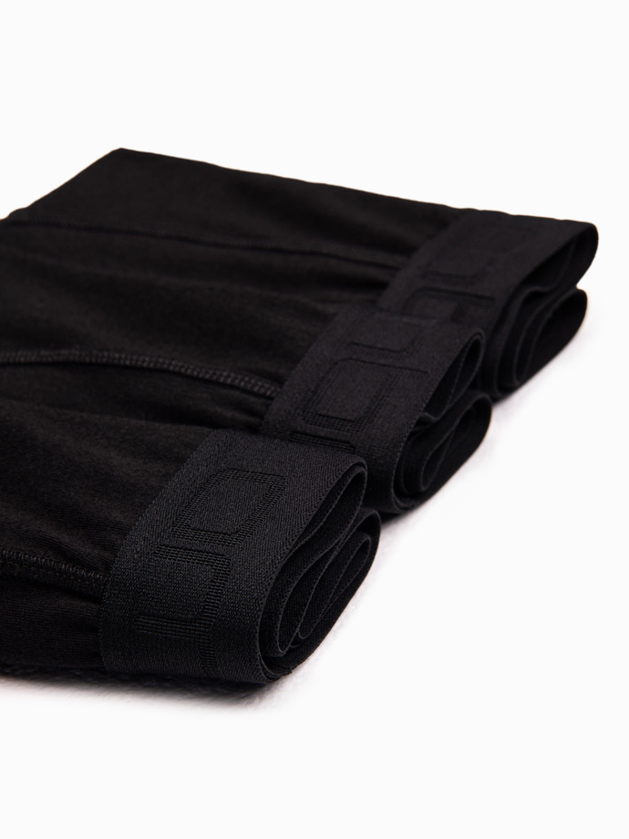 Men's cotton boxer shorts with logo - 3-pack black V1 OM-UNBO-0105
