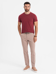 Classic BASIC men's cotton T-shirt - maroon V16 OM-TSBS-0236
