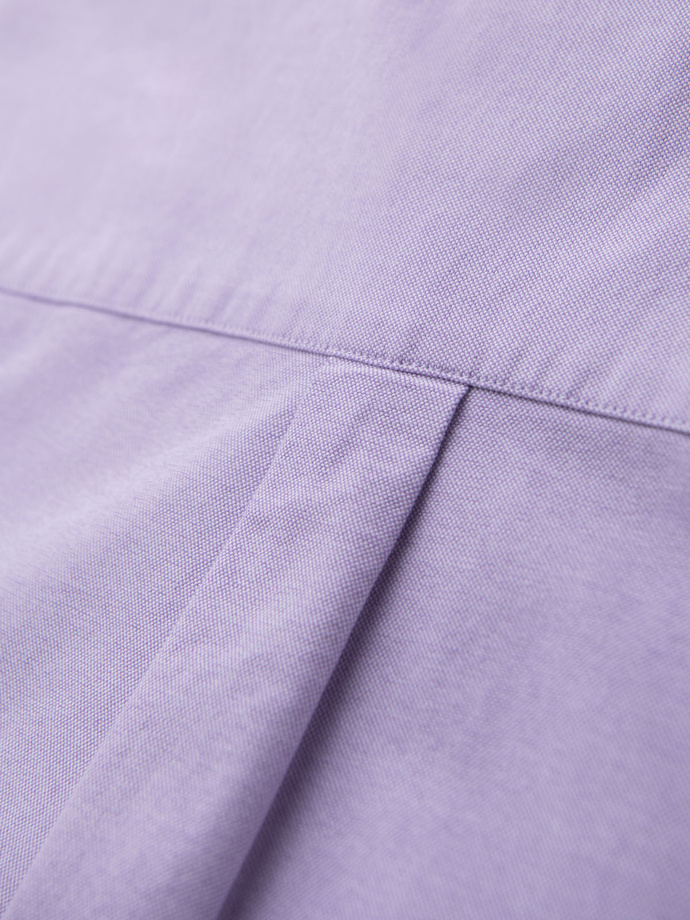 Bawełniana męska pastelowa koszula typu oxford – lawendowa V2 OM-SHOS-0183