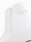 Men's high-top sneakers with zipper for easy on - white V2 OM-FOTH-0184