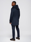 Men's insulated coat with hood and concealed zipper - black V1 OM-COWC-0110