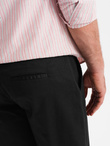 Classic men's chino shorts with rolled up leg - black V9 OM-SRCS-0197