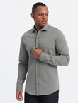 Men's cotton REGULAR single jersey knit shirt - light khaki V4 OM-SHCS-0138