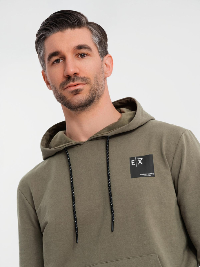 Men's sweatshirt set hoodie + sweatpants - olive V4 Z107 