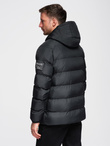 Men's quilted insulated jacket with raglan sleeves - black V4 OM-JAHP-0302