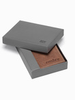 Men's leather wallet - light brown A417