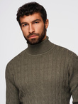 Knitted monochrome men's viscose cardigan - navy blue V1 OM-SWCD-0126