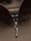 Men's sweatshirt with contrasting print and unbuttoned high collar - grey-brown V3 OM-SSZP-0211