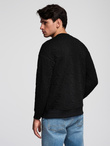 Men's RELAXED FIT sweatshirt with embossed letters - black V1 B1712