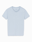 BASIC men's classic cotton tee-shirt with a crew neckline - light grey V23 OM-TSBS-0237