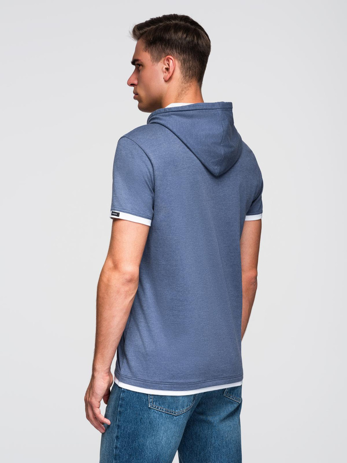 Men's SLIM FIT T-shirt with round neckline and logo - white V1 OM-TSCT-0220