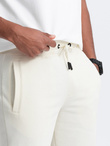 Men's pre-knee BASIC sweat shorts - cream V5 OM-SRBS-0149 